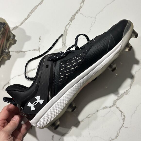Under Armour Men’s Yard Low MT TPU Baseball Cleats Black Lace Up Size 13 - Picture 10 of 15